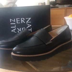 Naturalized, size 8 wide $75, black leather